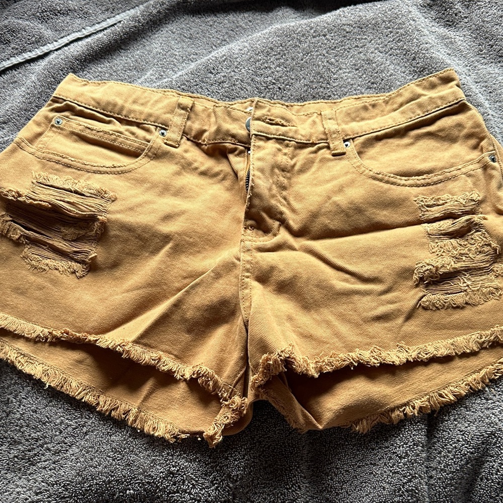 Billabong Brown Distressed Jean Shorts